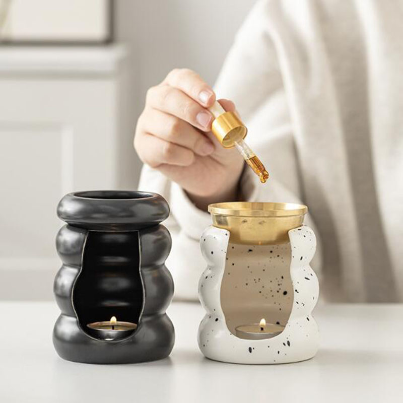 Home Fragrance Oil Burner - ファッションセラミックアロマセラピーバーナーエッセンシャルオイル炉キャンドルホルダーヨガ瞑想フレグランスディフューザーホームデコレーション