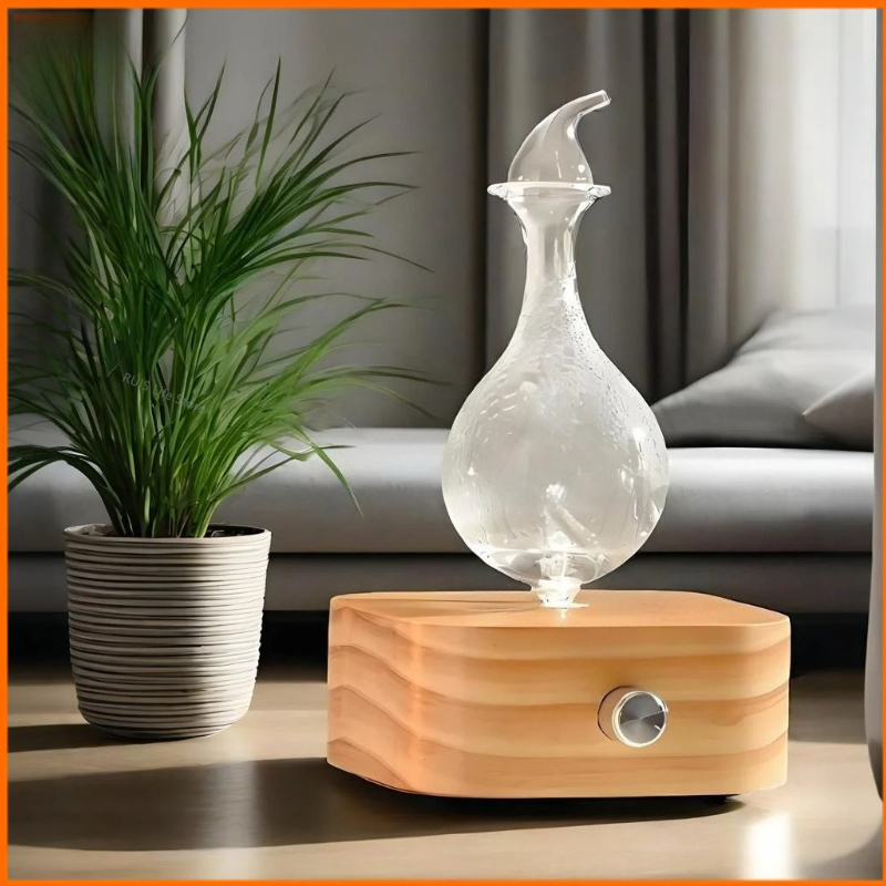 Home Fragrance Electric Diffuser - 水を使わないアロマエッセンシャルオイルディフューザー 30ml 木製フレグランス電気式香りディフューザー ネブライザー 家庭用書斎 茶室用