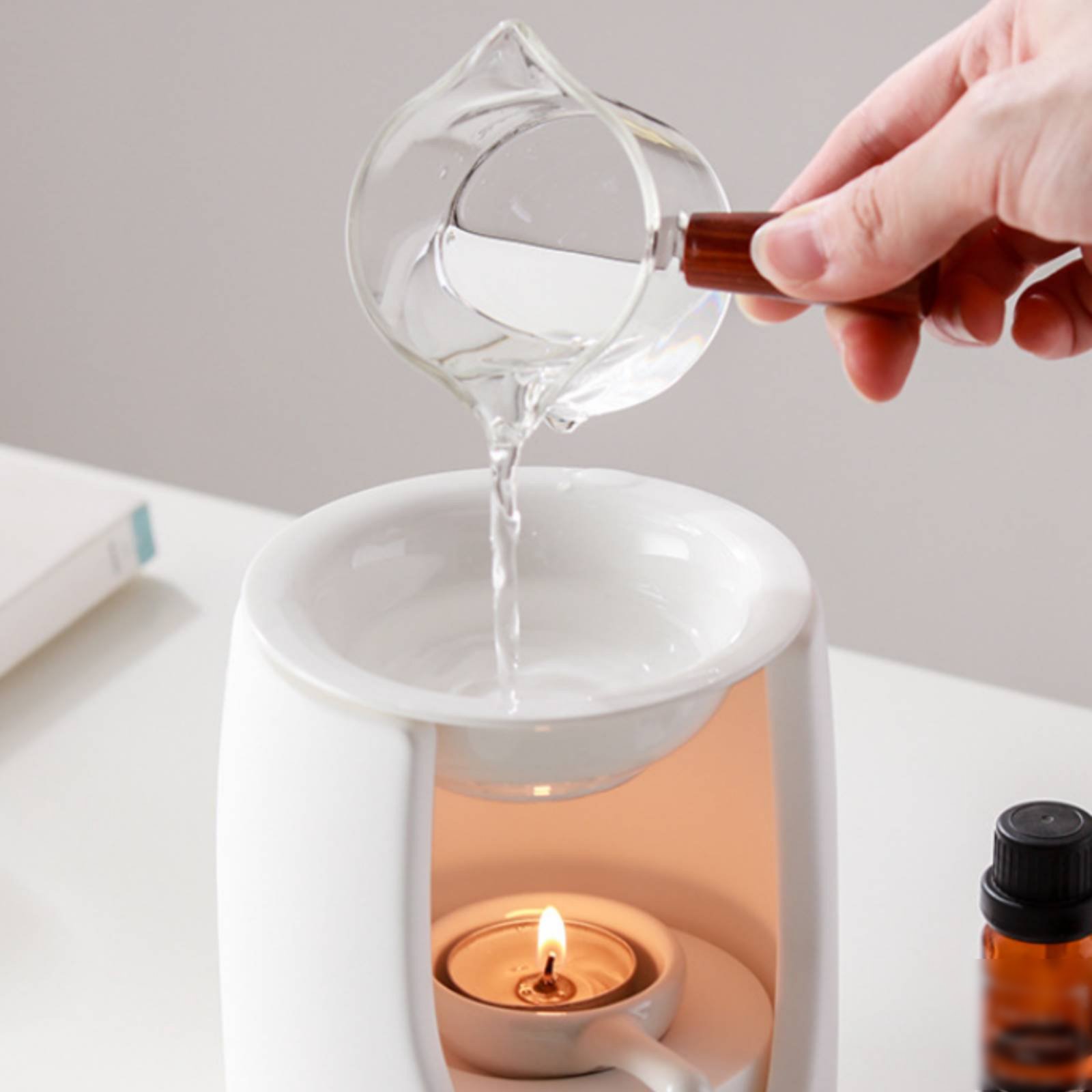 Ceramic Oil Burner - アロマランプ 使いやすい セラミックオイルバーナー ティーライトオイルウォーマー 耐熱セラミック製 香り付きワックスバーナー