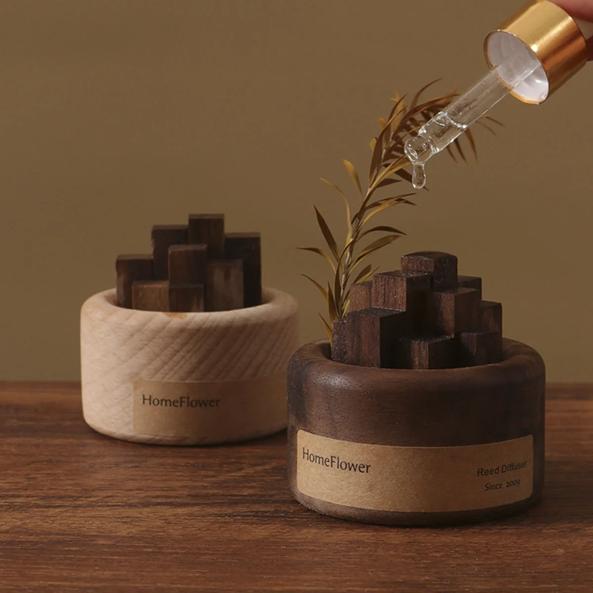 Home Fragrance Brand - エッセンシャルオイルのない家庭用フレグランスディフューザー、木製の香り、ユニークな木のアート、ワイヤレスアロマ、家の装飾、ママと女性のためのアロマテラピーのギフト、1個