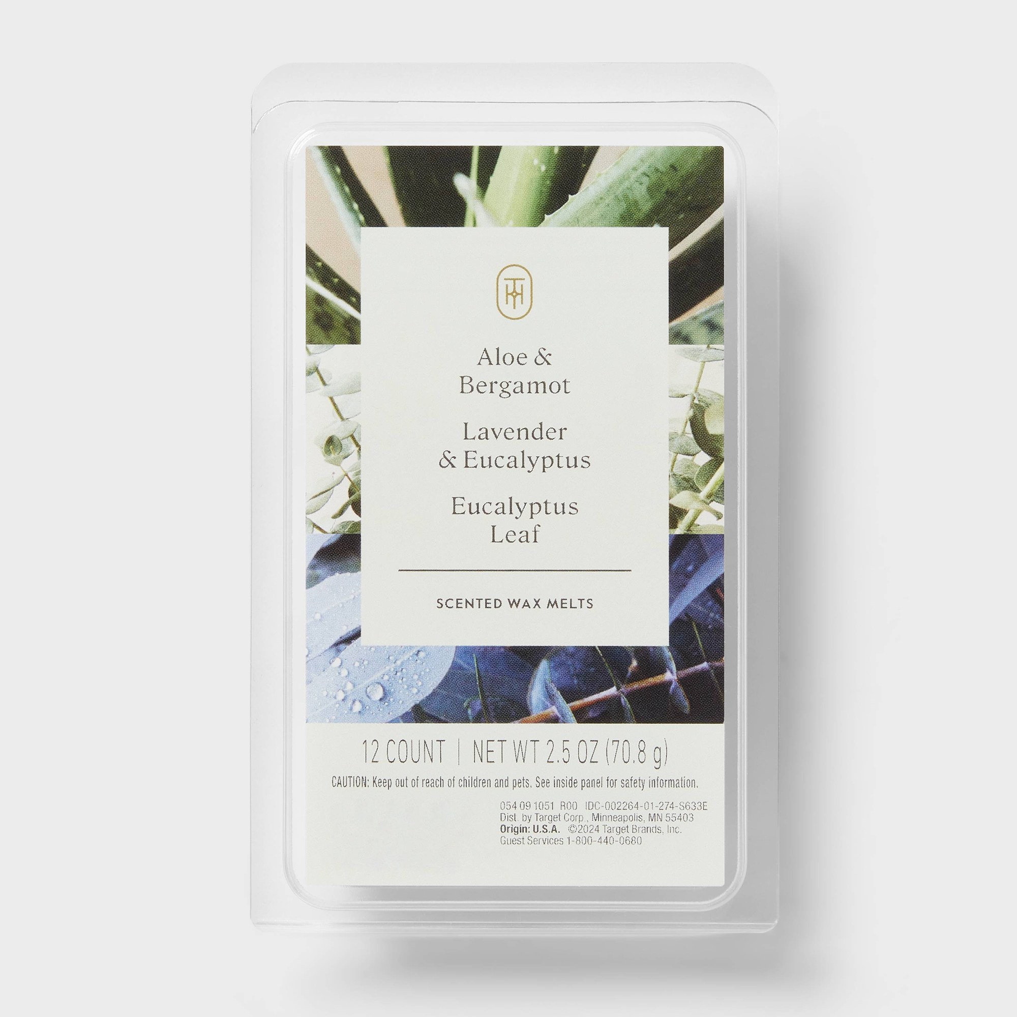 Home Fragrance Us - 24ctの植物性香料ワックスメルト、アロエ、ベルガモット、ラベンダー、ユーカリ配合で、リラックスできる雰囲気のホームフレグランスを提供します。