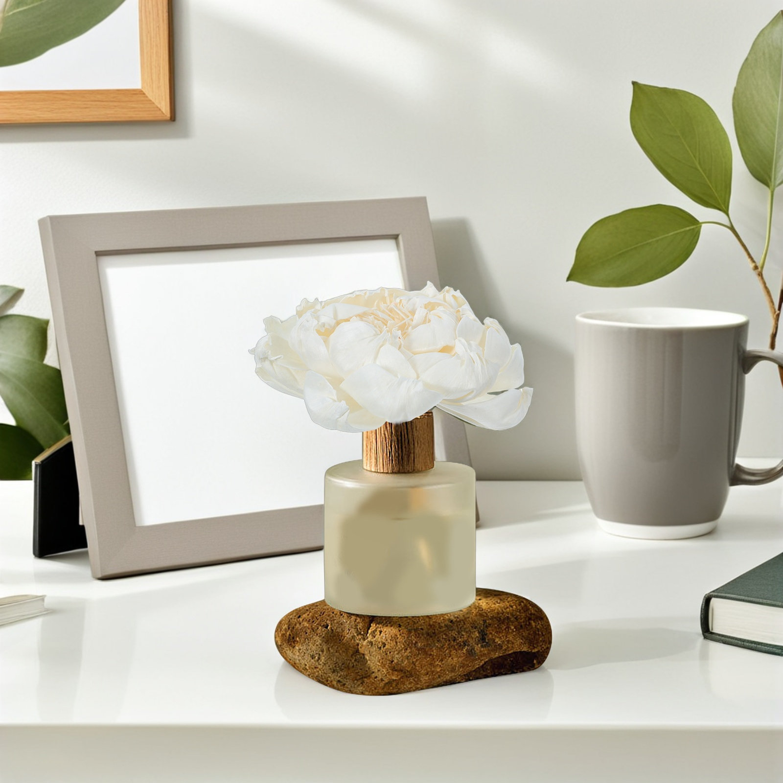 牡丹の花型フレグランスディフューザー 12cm 人工牡丹の花 - Home Fragrance Us のレビューと価格