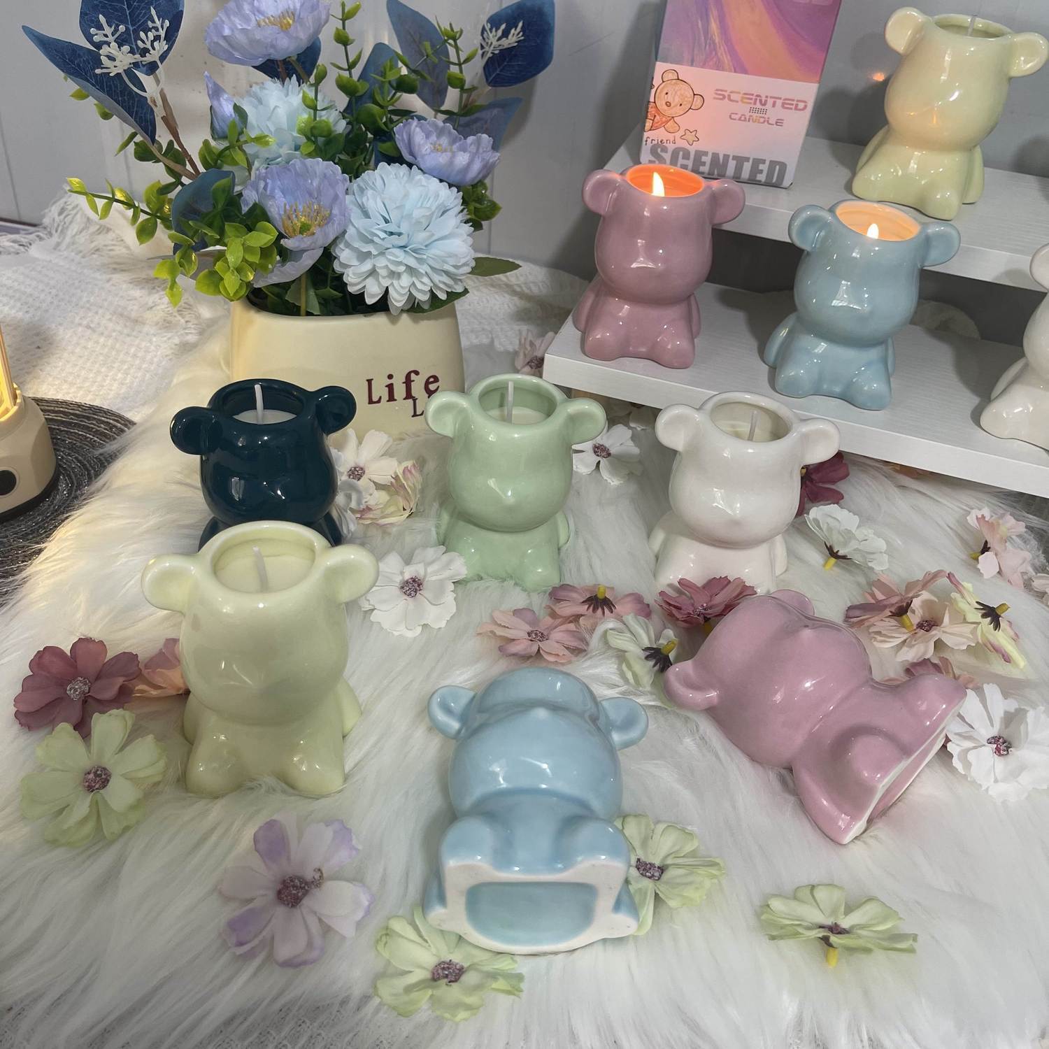 親友へのギフト くま型ソイワックスキャンドルセット 無煙 ホ - Home Fragrance Best のレビューと価格