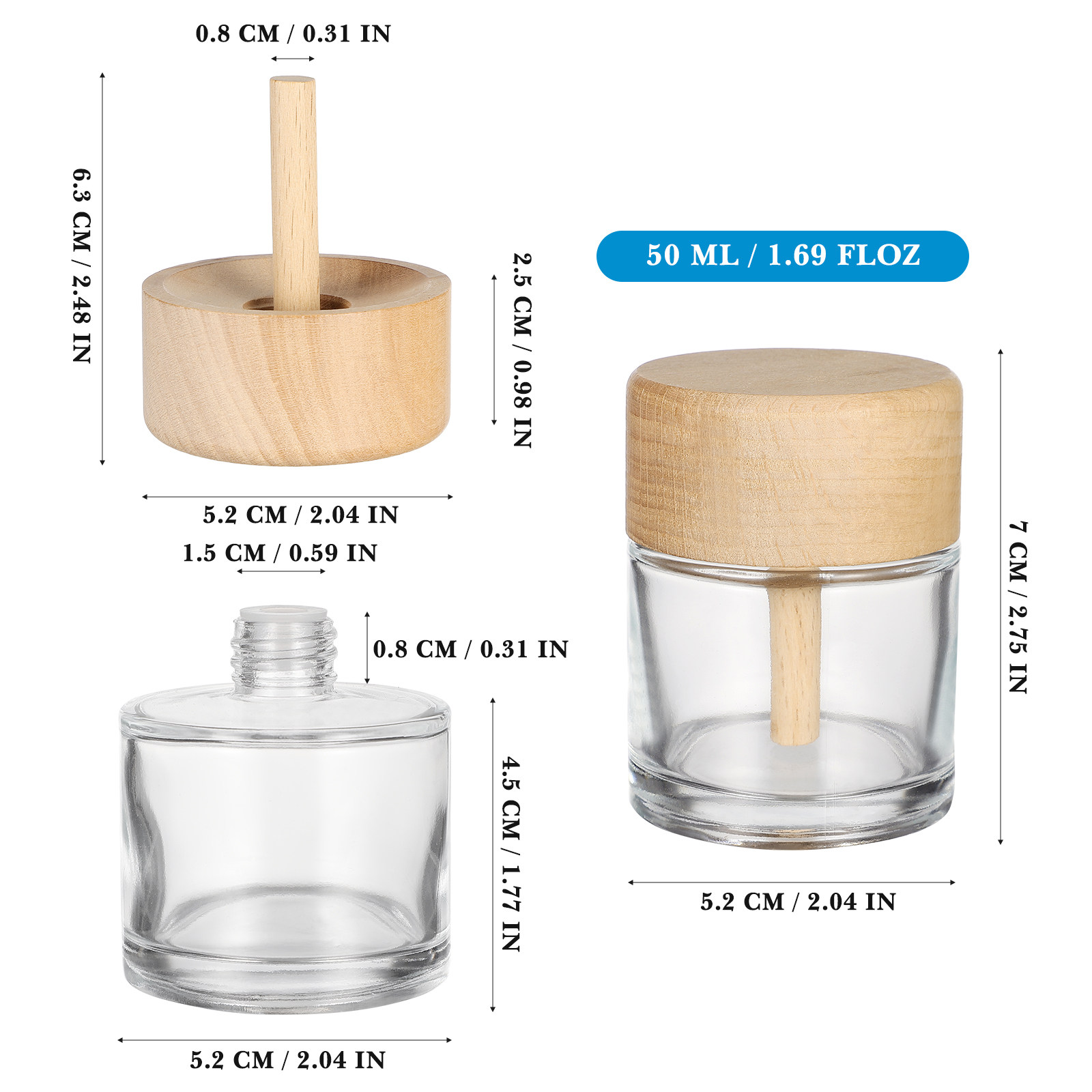 2個入りクリアリードディフューザーボトル ガラス製広口空ディ - Home Fragrance Bottle のレビューと価格