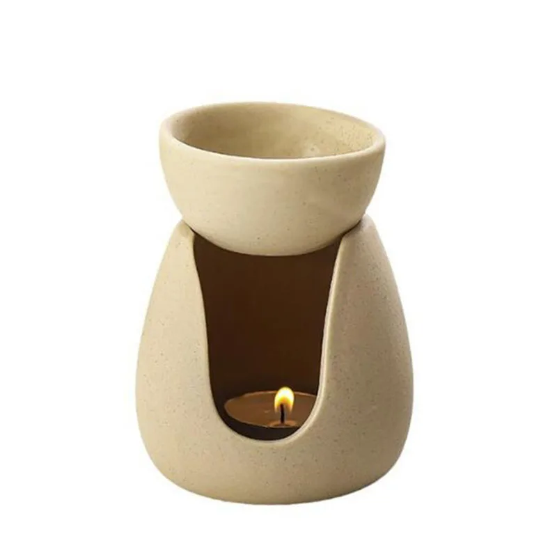 セラミックキャンドルアロマバーナーエッセンシャルオイル炉黄色 - Home Fragrance Oil Burner のレビューと価格