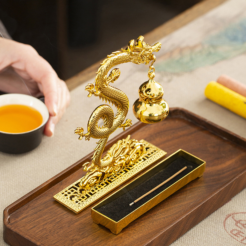 中国風水金龍香炉、胡魯香炉プレート付き、縁起の良い動物像、家 - Home Fragrance Fig のレビューと価格