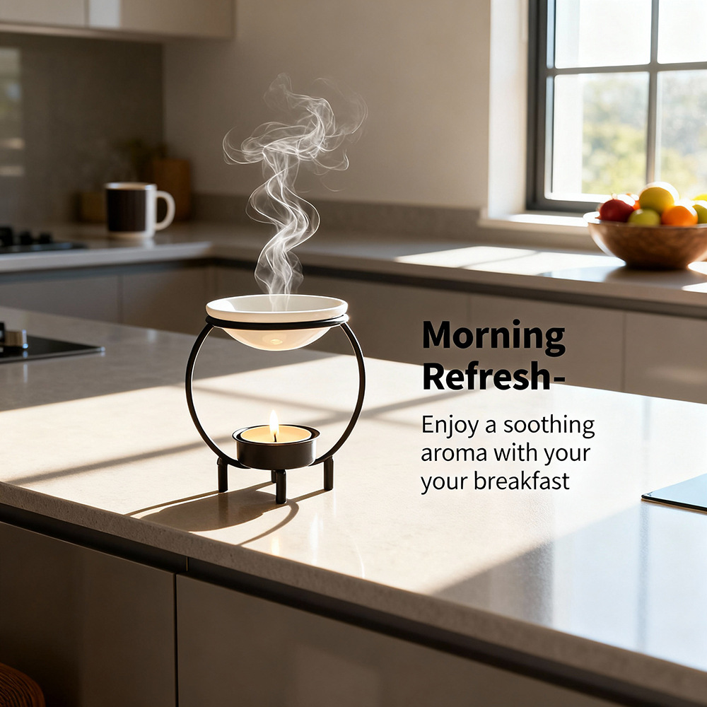 クリエイティブな鉄製アロマキャンドルホルダー、ミニマルな家庭 - Home Fragrance Oil Burner のレビューと価格