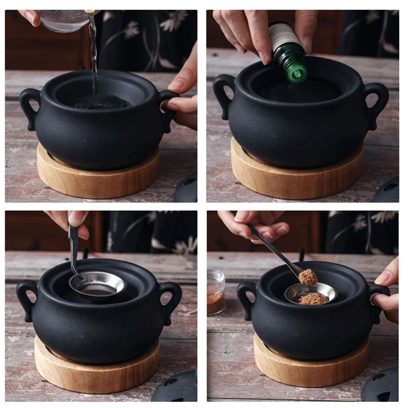 YXY 時限 110 V/220 V 電気香炉エレガントな黒 - Ceramic Oil Burner のレビューと価格