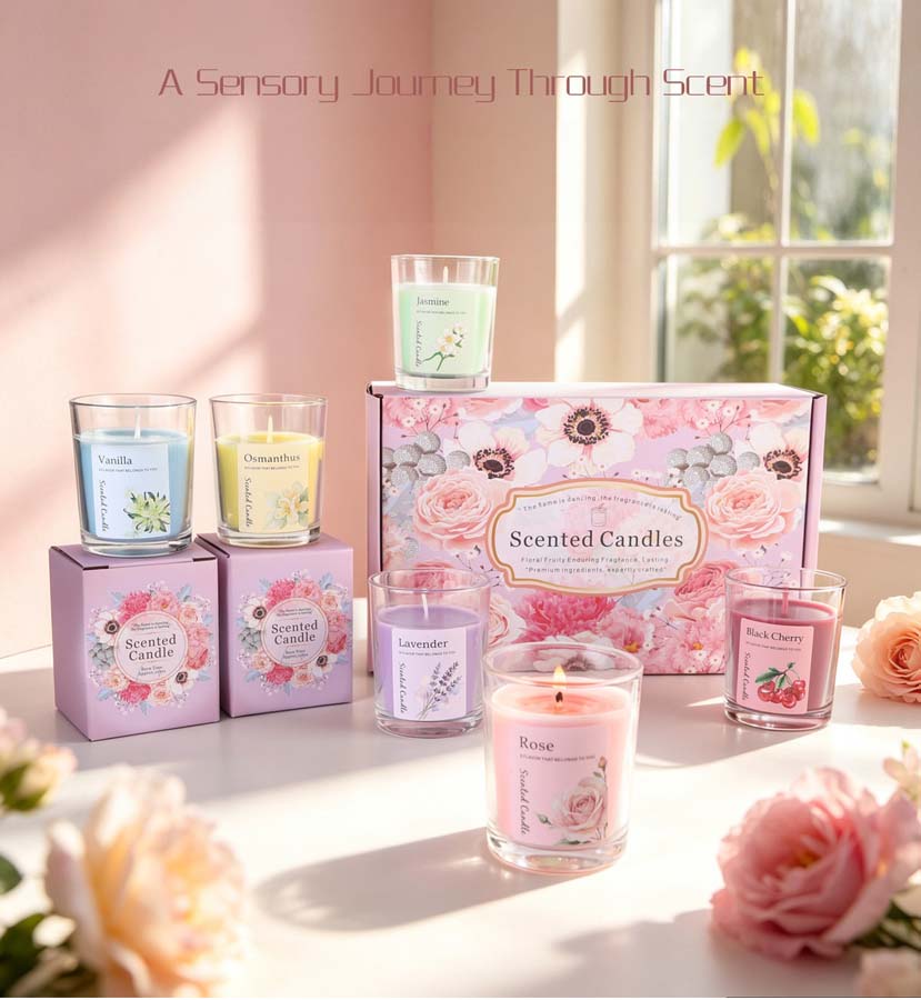 アロマセラピーアロマキャンドルギフトセット 6種類の香りのガ - Home Fragrance Us のレビューと価格