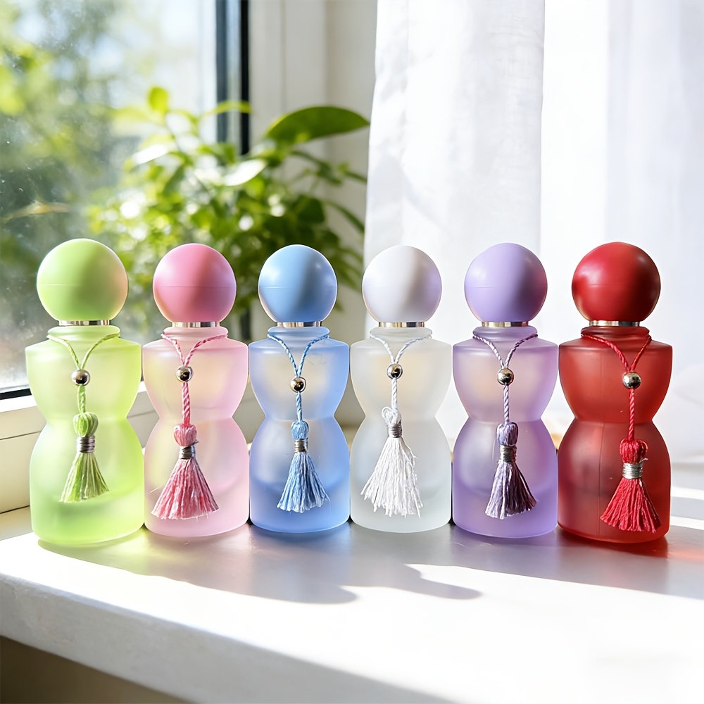 30mlガラス香水瓶、カラフルな球形の蓋とタッセル付き、大容 - Home Fragrance Bottle のレビューと価格